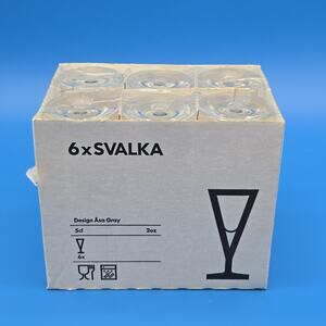 IKEA SVALKA 2 oz Cordial Glasses Set of 6 New In Box Asa Gray